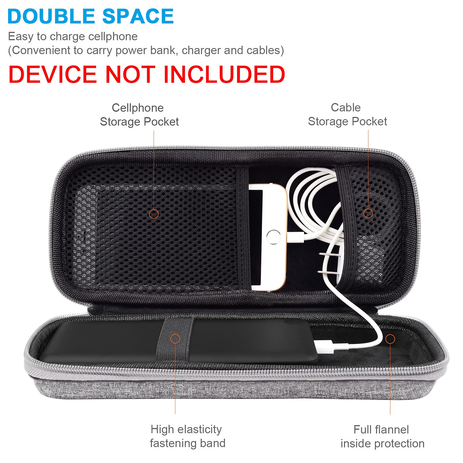 SKYNEW Powerbank Hard Travel Case Compatible RAV Power 26800/20100/20000mAh, Anker Power Core 26800mAh/ PowerCore +26800mAh, ROMOSS 30000mAh, Miady Charger, Ekrist, Lab599 Tx500 Radio(Light Grey)