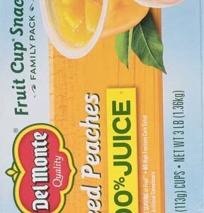 DEL MONTE Diced Peaches FRUIT CUP Snacks in 100% Fruit Juice, 12 Pack, 4 oz