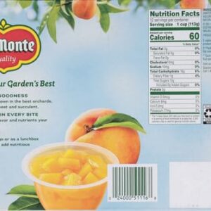 DEL MONTE Diced Peaches FRUIT CUP Snacks in 100% Fruit Juice, 12 Pack, 4 oz