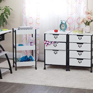 Sew Ready Charcoal/White 27" H 3-Drawer Mobile Storage Organizer Cart for Bathroom, Kitchen, Crafts, Home Office or Laundry Rooms