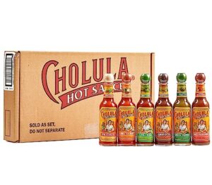 cholula hot sauce 5 fl oz variety pack (great hot sauce lover gift set), 6 count