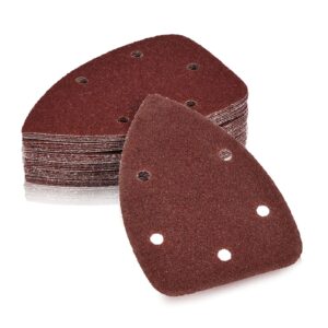 kingbra 40 grit mouse detail sander sandpaper 5 holes sander pads hook and loop sanding sheets, pack of 30