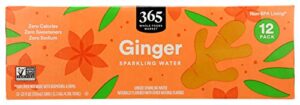 365 by whole foods market, sparkling ginger water 12pk cans, 12 fl oz