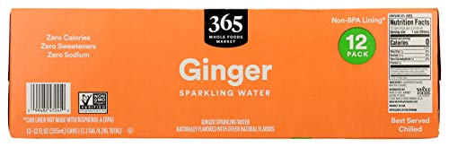 365 by Whole Foods Market, Sparkling Ginger Water 12Pk Cans, 12 Fl Oz