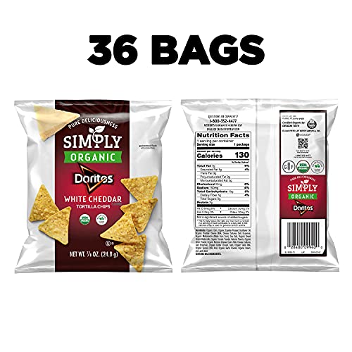 Simply, Doritos White Cheddar, 0.875 Ounce (Pack of 36)