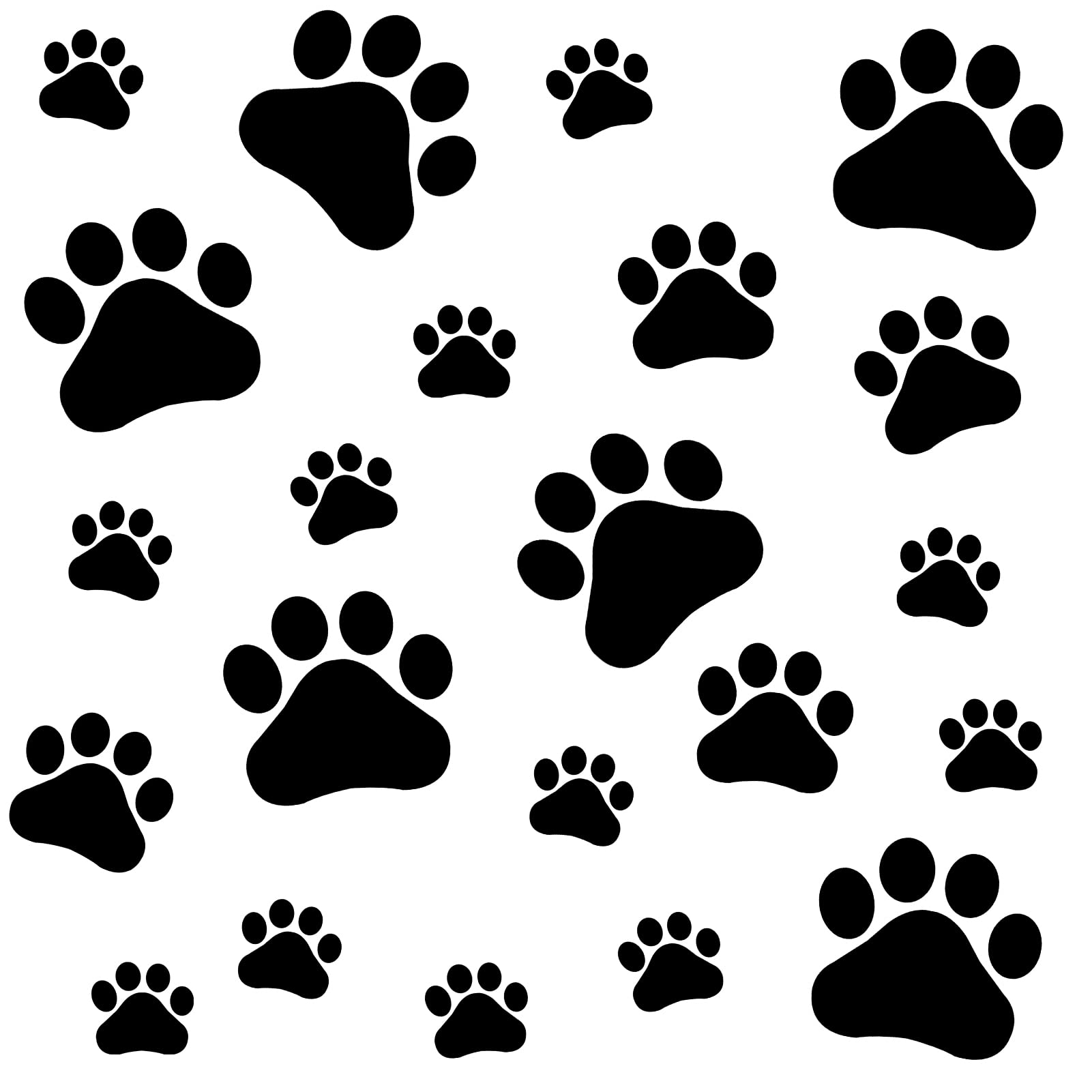 VinBee Dog Paw Prints Sticker 40Pcs Dog Pup Removable Vinyl Wall Sticker 12PCS 4 * 3.8Inch, 8PCS 2.96 * 2.8Inch,20PCS1.8 * 1.6Inch Decoration Décor for Children Nursery Room Home Décor Art Mural DIY