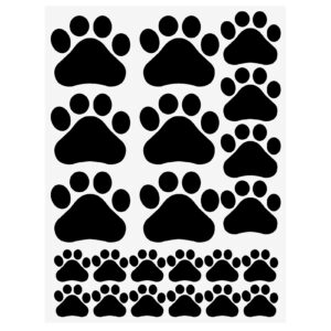 VinBee Dog Paw Prints Sticker 40Pcs Dog Pup Removable Vinyl Wall Sticker 12PCS 4 * 3.8Inch, 8PCS 2.96 * 2.8Inch,20PCS1.8 * 1.6Inch Decoration Décor for Children Nursery Room Home Décor Art Mural DIY