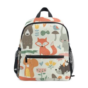 cute fox bear toddler backpack with strap for boys girls cute animal kid's backpak lightweight preschool bag kids toddler bag for boys girls