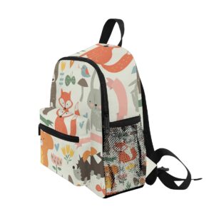 Cute Fox Bear Toddler Backpack with Strap for Boys Girls Cute Animal Kid's Backpak Lightweight Preschool Bag Kids Toddler Bag for Boys Girls