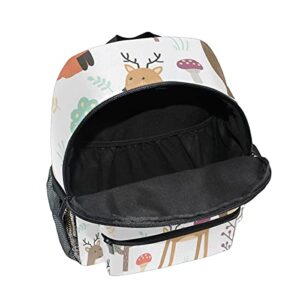 OREZI Fox And Bear Preschool Backpack with Chest Strap,Mini Toddler Backpack Daycare Toy Bag for Boys Girls,10 x 4x 12 Inches