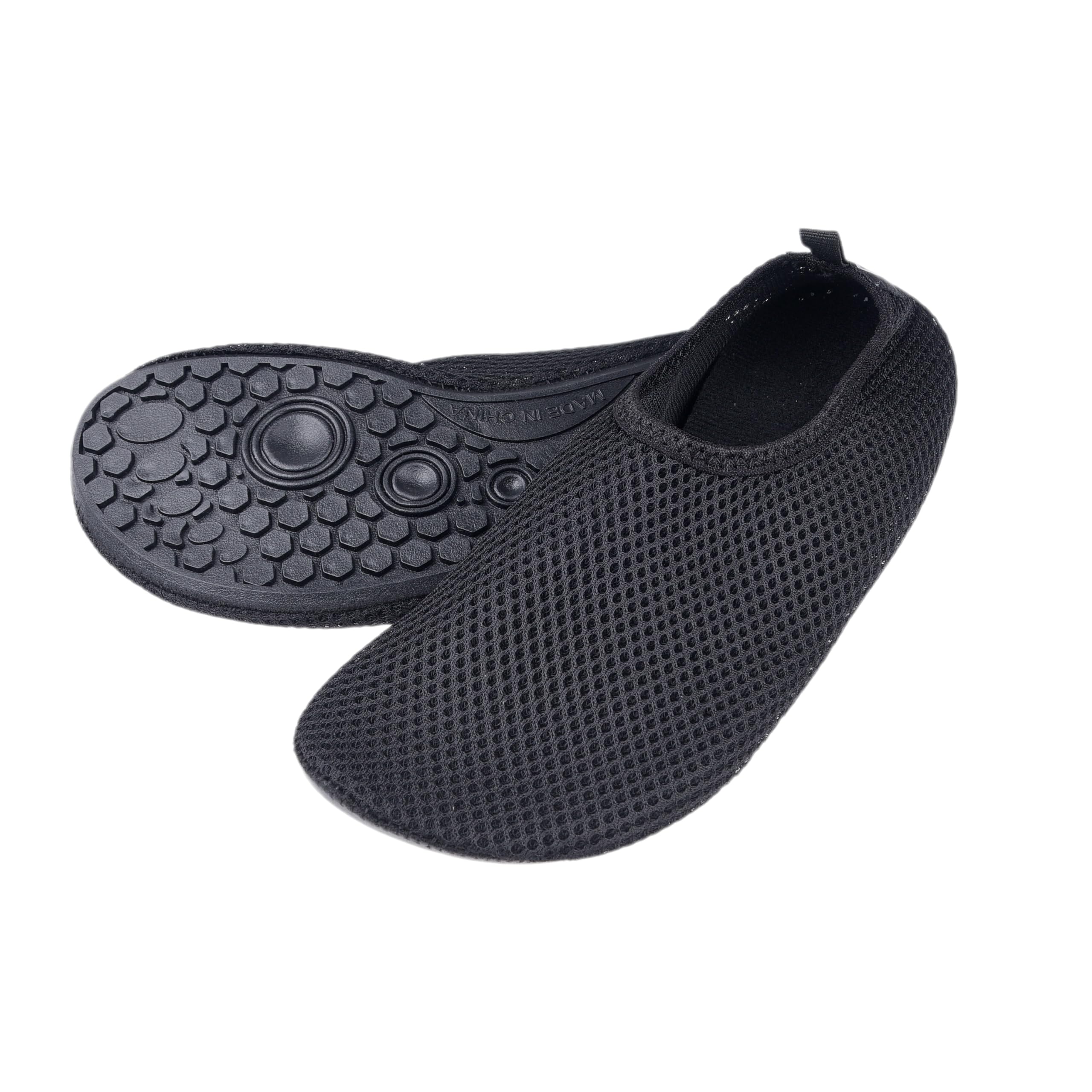 Water Shoes for Women - Extra Comfort - Protects Against Sand, Cold/Hot Water, UV, Rocks/Pebbles - Easy Fit Footwear for Swimming (Black)