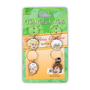 just funky golden girls wine charms, set of 4