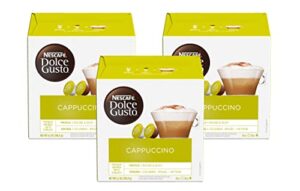 dolce gusto nescafe coffee pods, cappuccino, 16 capsules (pack of 3)