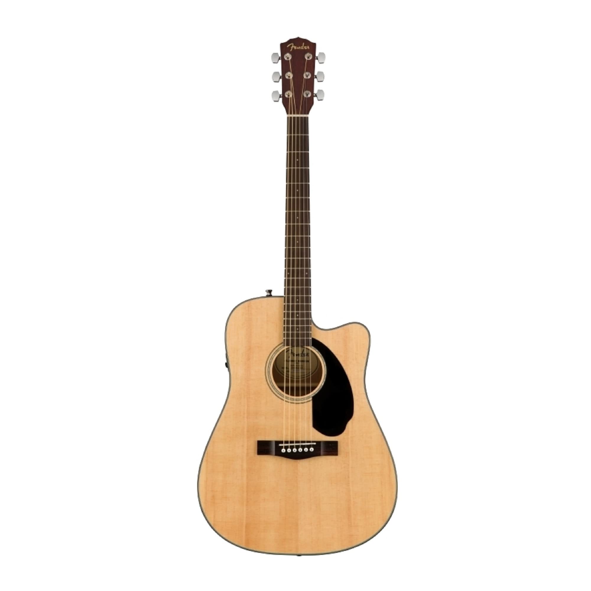 Fender CD-60SCE Dreadnought Cutaway Acoustic Electric Guitar, with 2-Year Warranty, Fishman Pickup and Preamp System, Natural