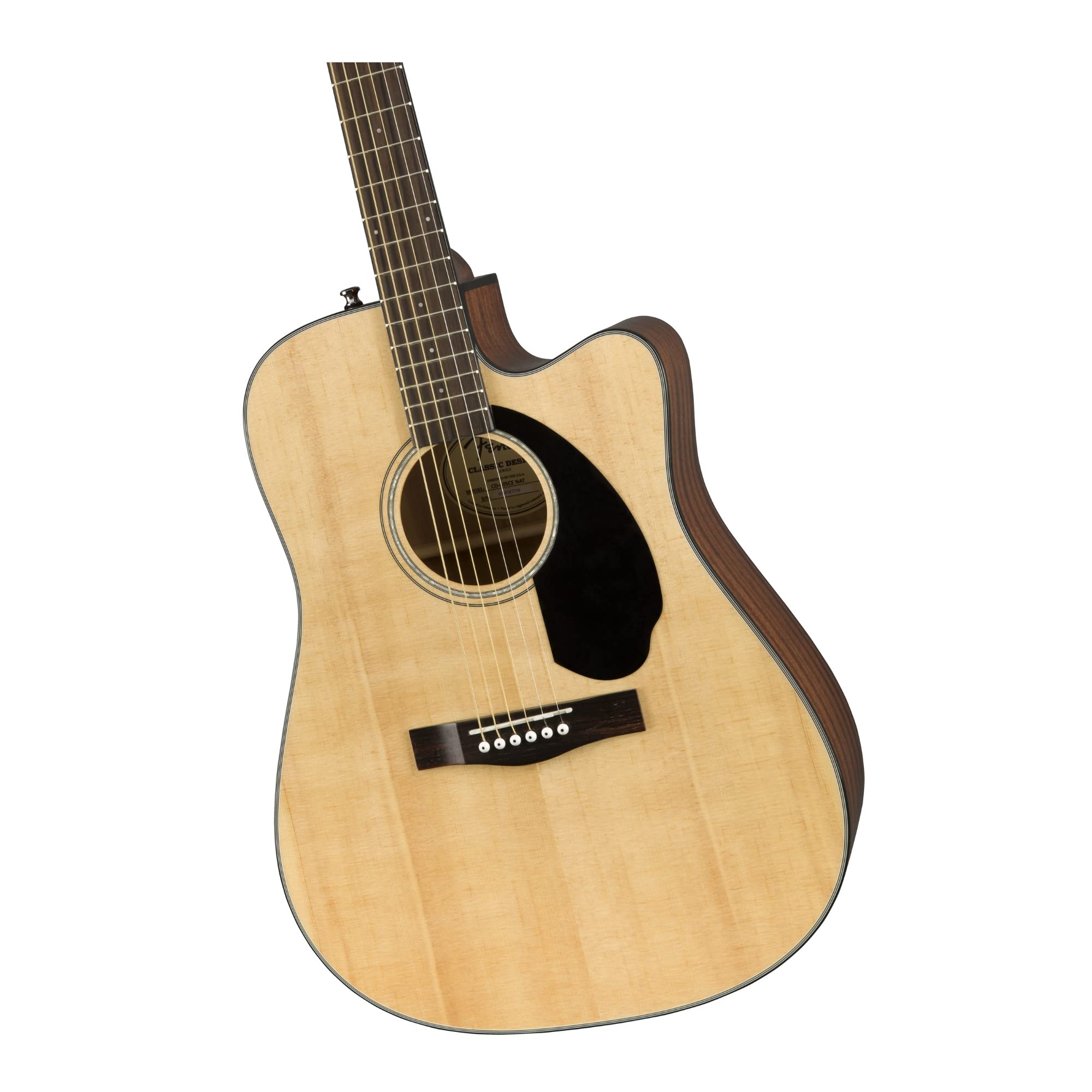 Fender CD-60SCE Dreadnought Cutaway Acoustic Electric Guitar, with 2-Year Warranty, Fishman Pickup and Preamp System, Natural