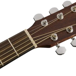 Fender Left-Handed Acoustic Guitar, with 2-Year Warranty, Dreadnought Classic Design with Rounded Walnut Fingerboard and Phosphor Bronze Strings, Glossed Natural Finish, Mahogany Construction