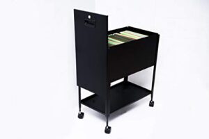 file rolling cart with lid drawer on wheels locking storage open top shelf organizer up to 180 letter-size hanging folders heavy duty cabinet box metal easy-roll mobile & ebook by oistria