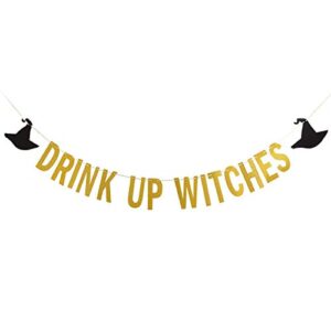 gold drink up witches banner halloween witch banner witches halloween banner for witch party decorations halloween haunted mansion party decorations drink up witches sign