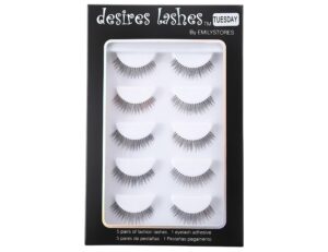 desires lashes by emilystores natural strip eyelashes multipack 5pairs per kits, 01 monday (02tuesday)
