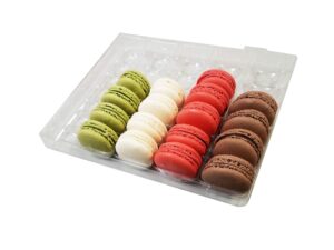 pastry chef's boutique clear macaron cookie storage and display tray - holds 35 macarons - made in france - pack of 30 trays