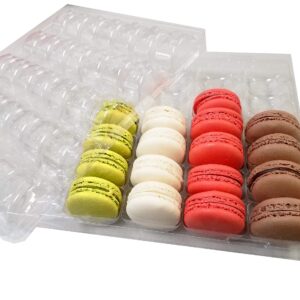 Pastry Chef's Boutique Clear Macaron Cookie Storage and Display Tray - Holds 35 Macarons - Made in France - Pack of 30 Trays