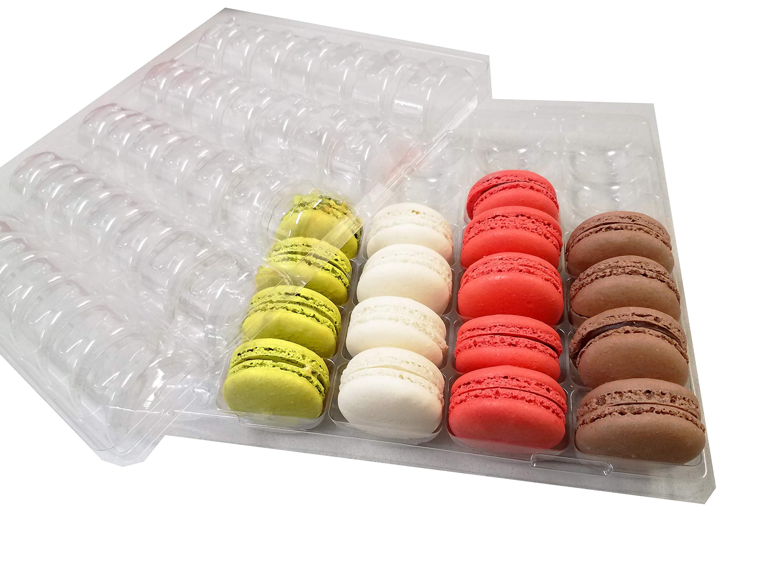 Pastry Chef's Boutique Clear Macaron Cookie Storage and Display Tray - Holds 35 Macarons - Made in France - Pack of 30 Trays