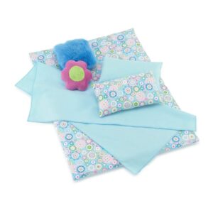 emily rose 18 inch doll bedding accessories set, reversible baby doll blankets and accessories | fits 18" doll beds, bunkbeds, cribs, and cradles, designed in the usa