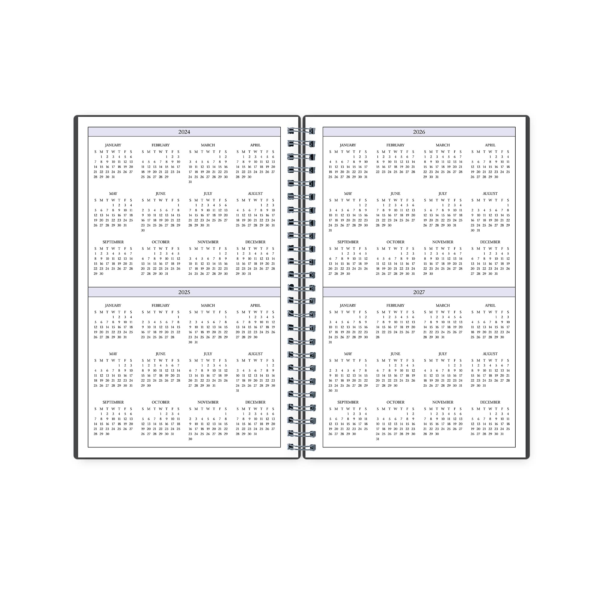 Blue Sky Undated Daily Planner, Flexible Cover, Twin-Wire Binding, 5.5" x 8.5", Passages