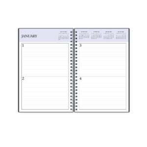 Blue Sky Undated Daily Planner, Flexible Cover, Twin-Wire Binding, 5.5" x 8.5", Passages