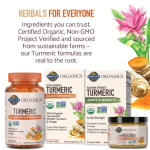 Garden of Life Organics Extra Strength Turmeric Inflammatory Response 120 Tablets-100Mg Curcumin (95% Curcuminoids) Black Pepper, Probiotics, Organic Non-GMO Vegan Gluten Free Herbal Supplement