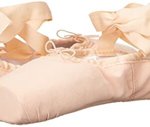 Women's Ballet Pointe Shoes Canvas Professional Dance Shoes for Girls with Toe Pad Beige 10 M Women