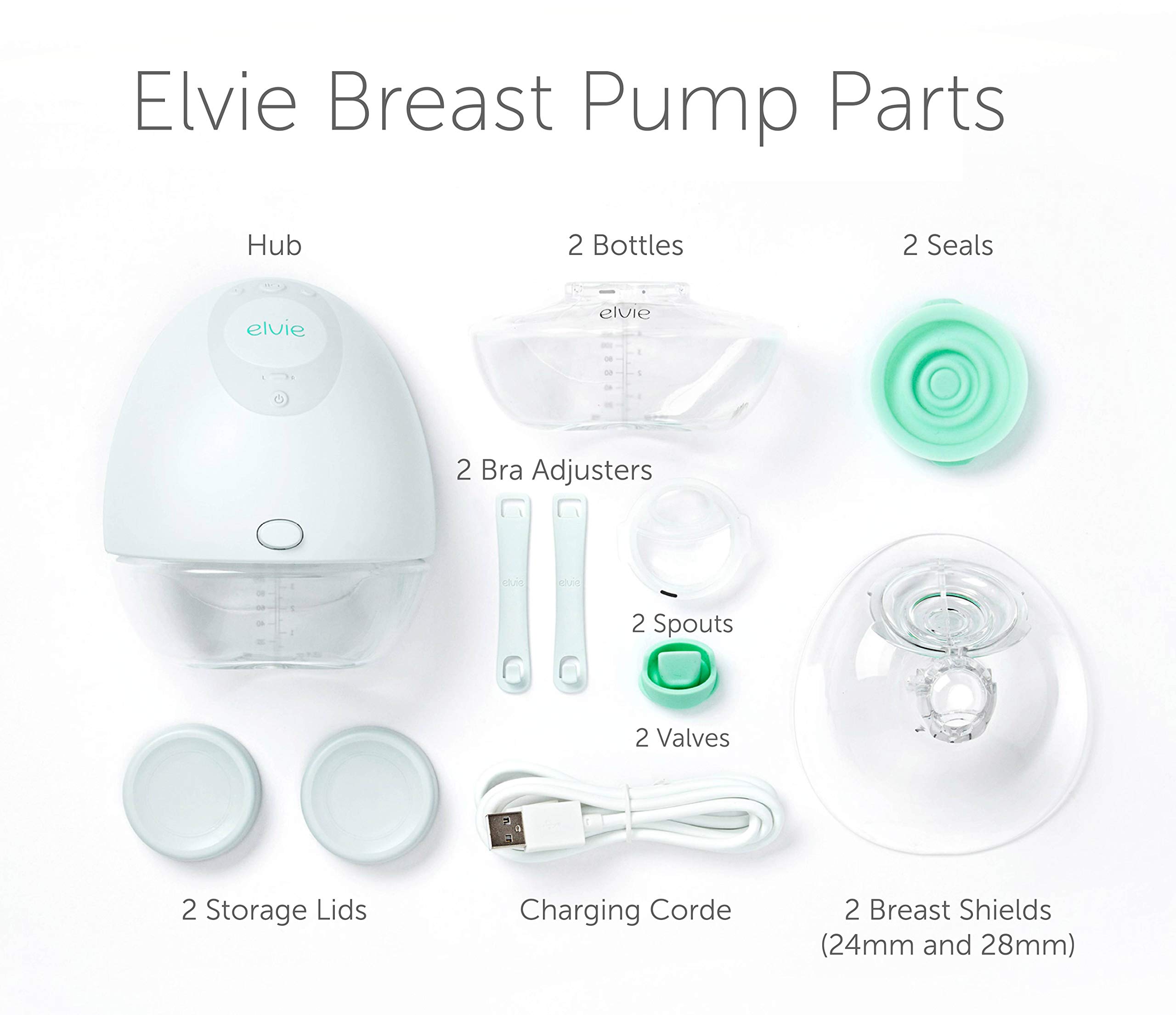 Elvie Pump Breast Pump Valve and Spout Kit | 2 Pack | Breastfeeding and Breast Pump Parts for Breast Milk Storage | Breast Pumps and Breast Feeding Essentials