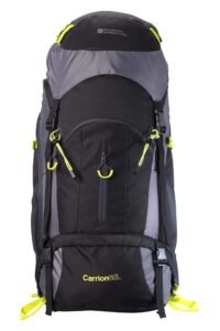 mountain warehouse carrion 65l rucksack - padded back daypack bagback charcoal