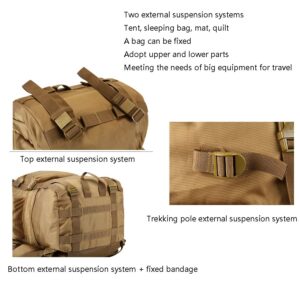 Backpack 100L Outdoor Mountaineering Bag, Men and Women Travel Bag, Large Capacity Tactical Mountain Travel Rucksack ZDDAB