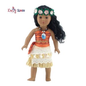 Emily Rose 18 Inch Doll Clothes & Accessories | 18" Doll Island Princess 6 PC Outfit Gift Set | Compatible with 18" American Girl Dolls Dolls