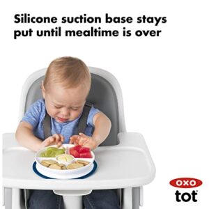 OXO Tot Stick & Stay Suction Divided Plate - Navy