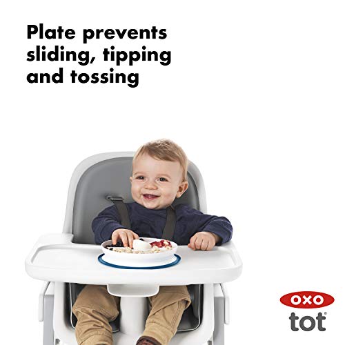 OXO Tot Stick & Stay Suction Divided Plate - Navy