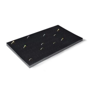 dbm imports 14 x 7-1/2 x 1/2 black velvet foam 72 slots ring insert pad display tray insert showcase box collector jewelry case