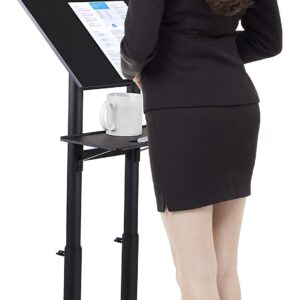 Mount-It! Mobile Standing Height Desk, Portable Podium and Rolling Presentation Lectern, Laptop Stand Up Desk with Caster Wheels (MI-7971)