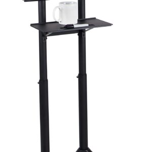 Mount-It! Mobile Standing Height Desk, Portable Podium and Rolling Presentation Lectern, Laptop Stand Up Desk with Caster Wheels (MI-7971)