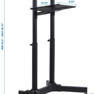 Mount-It! Mobile Standing Height Desk, Portable Podium and Rolling Presentation Lectern, Laptop Stand Up Desk with Caster Wheels (MI-7971)