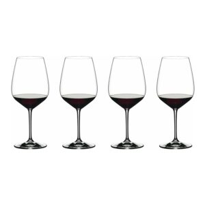 riedel exclusive vinum extreme set of 4 wine glasses, red wine, ideal for cabernet, bourdeaux,800 ounce