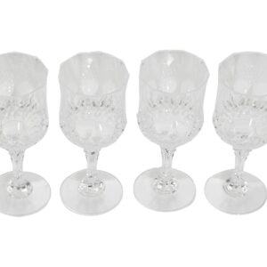 Home-X - Elegant Unbreakable Hard Plastic Crystal Goblets | Ideal For Wine & Champagne | Perfect Stem Glass For Parties, Weddings, Outdoor Events, BBQ and Picnics