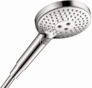 hansgrohe raindance select s low flow 5-inch handheld shower head modern 3 -spray powderrain, rain, whirl 26036001