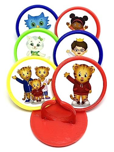 Daniel Tiger Cupcake Toppers Rings Birthday Party Favors - Set of 18