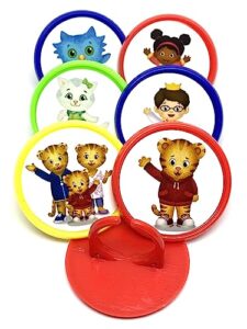 daniel tiger cupcake toppers rings birthday party favors - set of 18