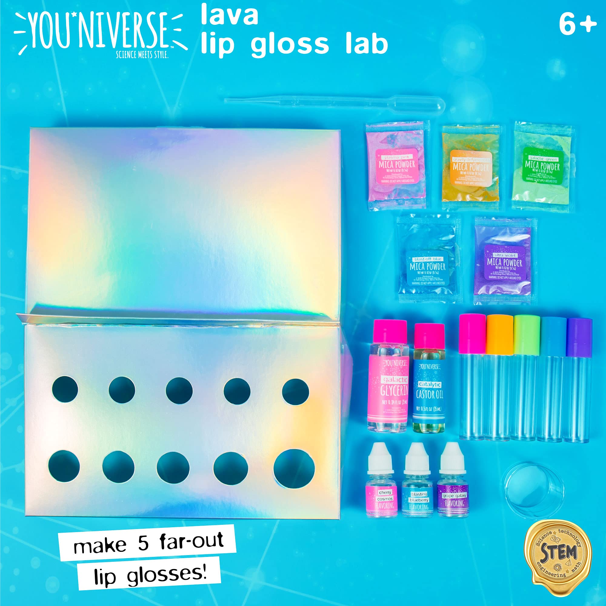 Just My Style You*niverse Lava Lip Gloss Lab, At-Home STEM Kits For Kids Age 6 And Up, Makeup Kits, DIY, Activities for Birthday Parties, Sleepovers