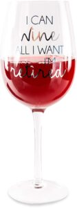 pavilion gift company i can want i'm retired-16 oz 16 oz. crystal wine glass, 1 count (pack of 1), blue