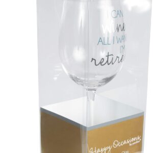 Pavilion Gift Company I Can Want I'm Retired-16 oz 16 oz. Crystal Wine Glass, 1 Count (Pack of 1), Blue