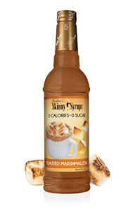 jordan's skinny syrups sugar free coffee syrup, toasted marshmallow flavor drink mix, zero calorie flavoring for chai latte, protein shake, food & more, gluten free, keto friendly, 25.4 fl oz, 1 pack